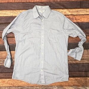 Burberrys of London Blue Button Down Long Sleeve Dress Suit Made in USA Shirt